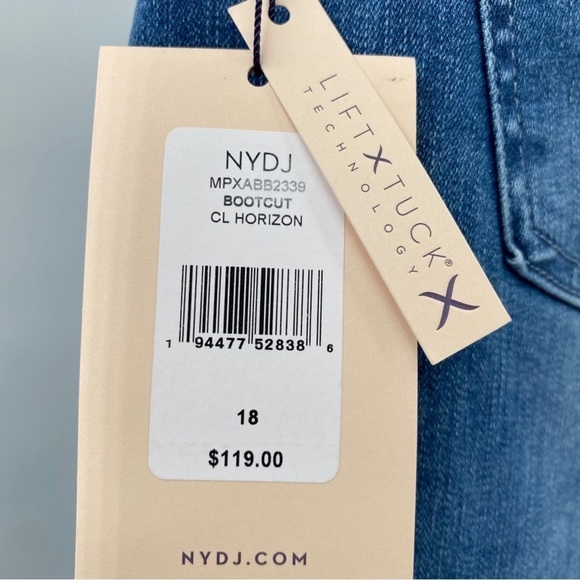 NYDJ Barbara Bootcut High Waisted Jeans Clean Horizon Size 18 NEW - Picture 10 of 15